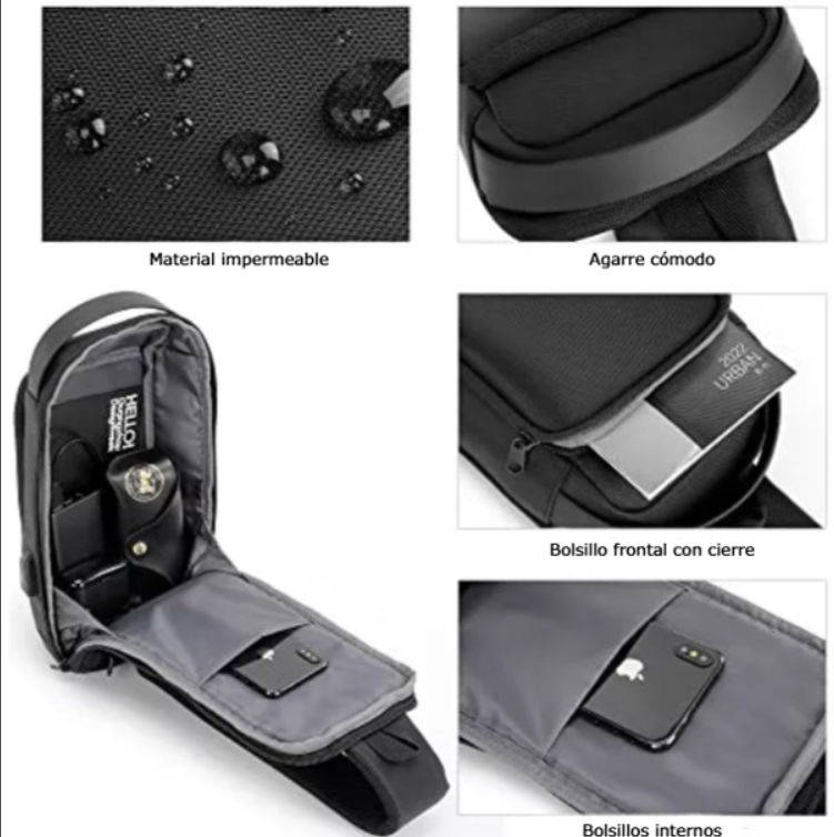 Bolso cruzado antirrobo