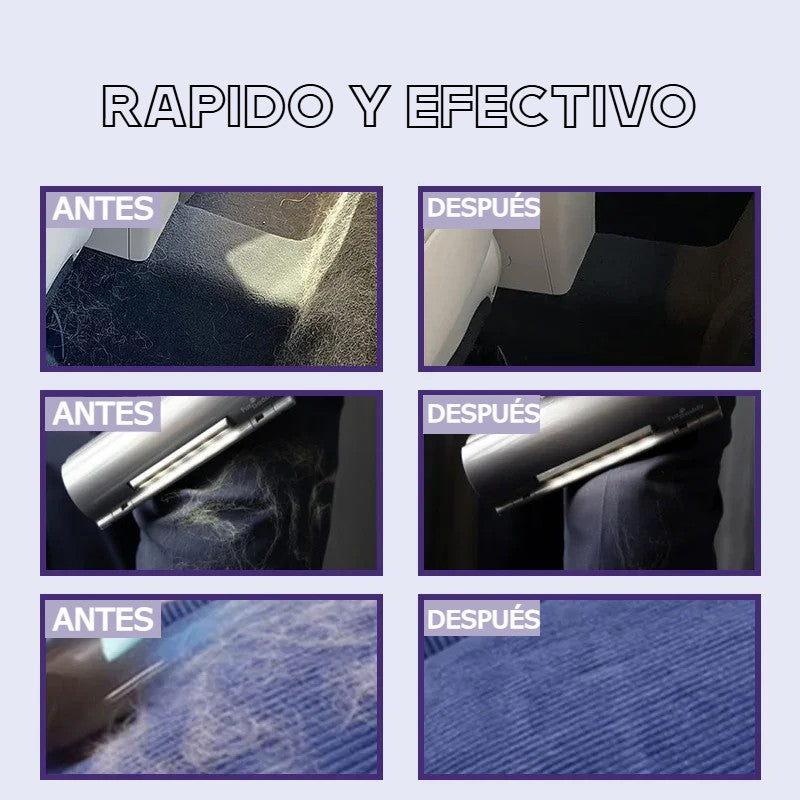 Rodillo Quita Pelos mascotas con luz LED