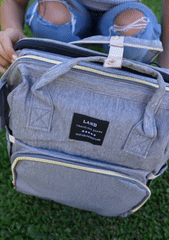 Mochila para pañales con cuna